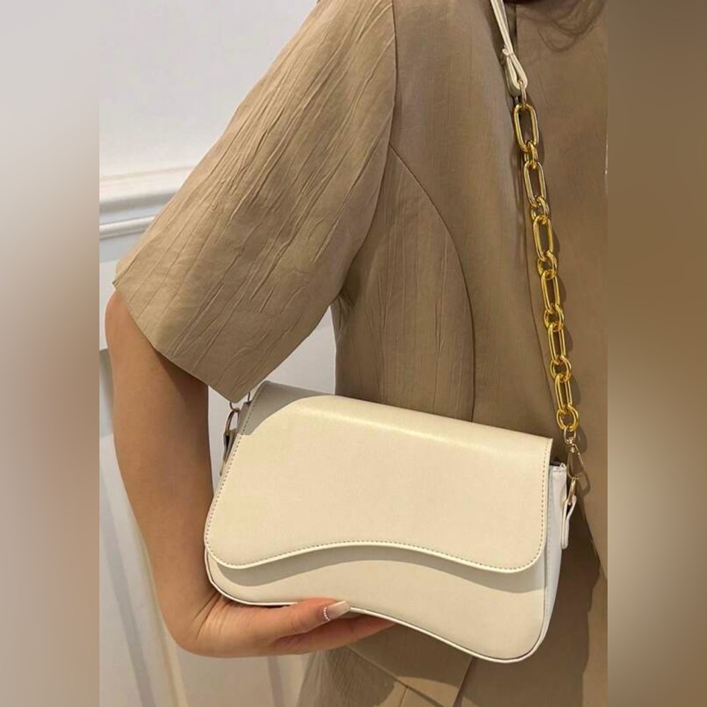SHEIN White Shoulder Flap Bag